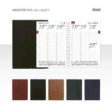 2026 Kalendermärkmik Timer MINISTER PVC Nädal V