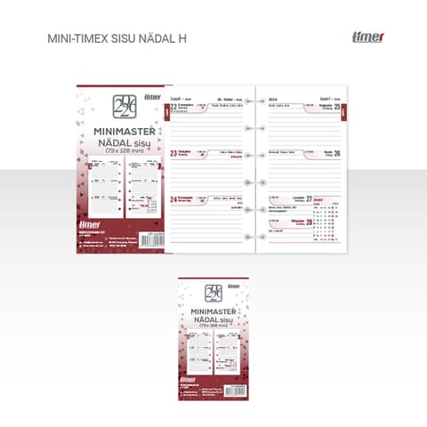 2026 Kalendermärkmik Timer Time-Master MINI Timex sisu Nädal H