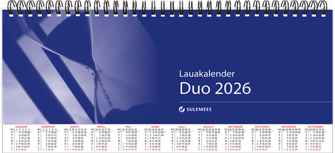2026 Lauakalender DUO, korraga avatud 2 nädalat, spiraalköide