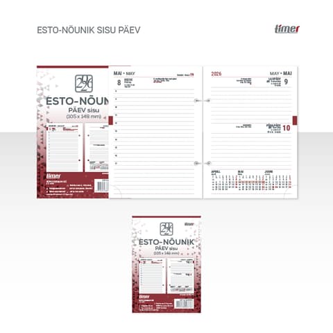 2026 Kalendermärkmik Timer Time-Master ESTO-NÕUNIK sisu Päev
