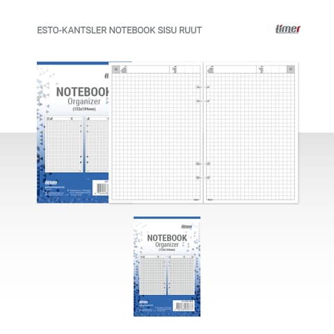 2026 Kalendermärkmik Timer Time-Master ESTO-KANTSLER Notebook sisu Ruut