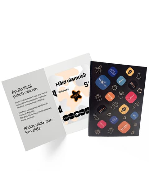 Apollo Klubi Kinkekaart 5 €, Jõulu ümbrises