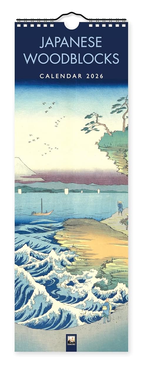 Flametree Japanese Woodblocks Slim Calendar 2026