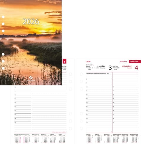 2026 Kalendermärkmik Time-master A5 (70mm) sisu, päev