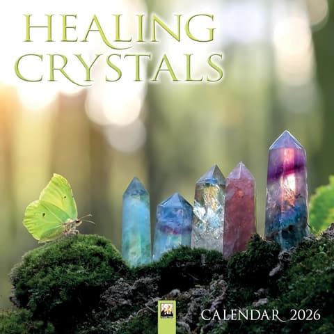 Flametree Healing Crystals Wall Calendar 2026