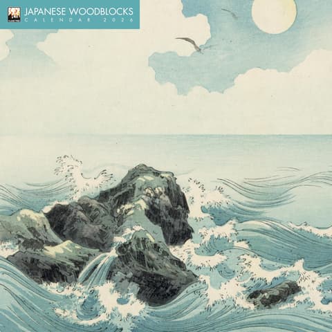 Flametree Japanese Woodblocks Wall Calendar 2026