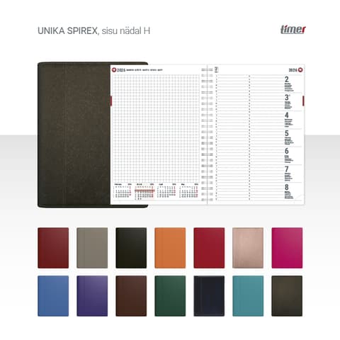 2026 Kalendermärkmik Timer UNIKA Spirex Nädal H