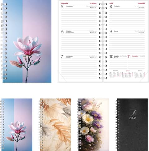 2026 Kalendermärkmik Nature B6 Nädal, spiraalköide, kõik kaanepildid