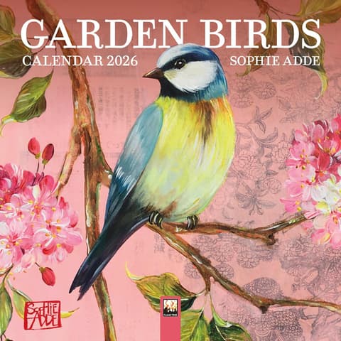 Flametree Sophie Adde: Garden Birds Mini Wall Calendar 2026