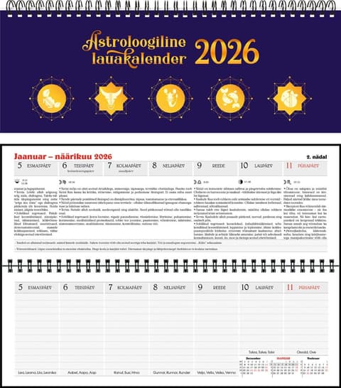 2026 Astroloogiline lauakalender (Sulemees)