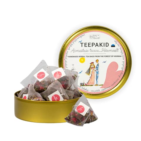 Teepakid Armastuse tee kuldne karp, 12 teekotti