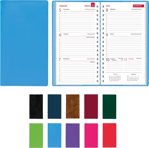 2026 Kalendermärkmik Taskumärkmik M1, spiraalköide, plastkaaned