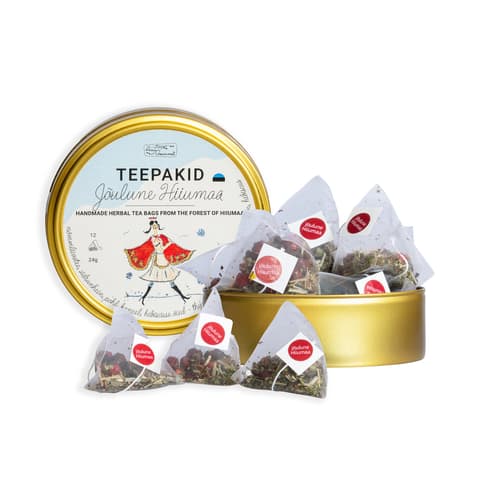Teepakid Jõulune Hiiumaa kuldne karp, 12 teekotti