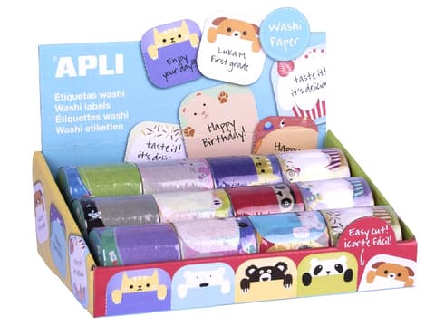 Washi etikett Apli 50mm 36tk rullis assortii
