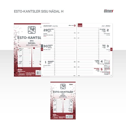 2026 Kalendermärkmik Timer Time-Master ESTO-KANTSLER sisu Nädal