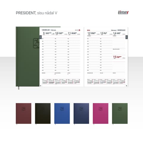 2026 Kalendermärkmik Timer PRESIDENT Nädal V