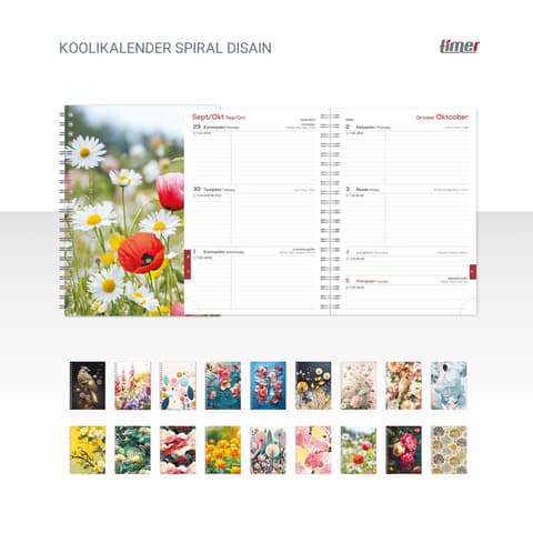 2025/2026 Timer Koolikalender Spiral DISAIN