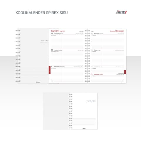 2025/2026 Timer Koolikalender Spirex sisu