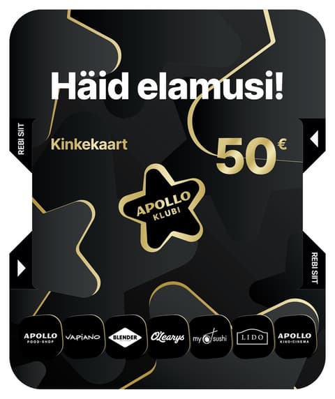 Apollo Klubi Kinkekaart 50€, ilma ümbriseta