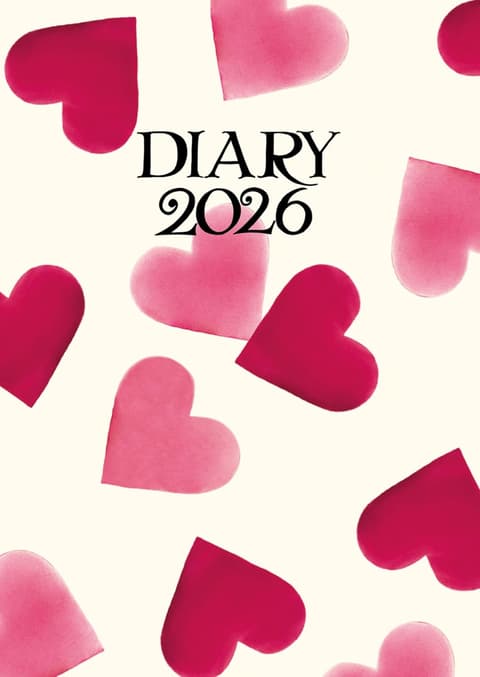 Kalendermärkmik 2026 Emma Bridgewater Big Pink Hearts A6 Diary