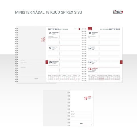 2025/2026 Timer Minister Nädal H 18 kuud Spirex sisu