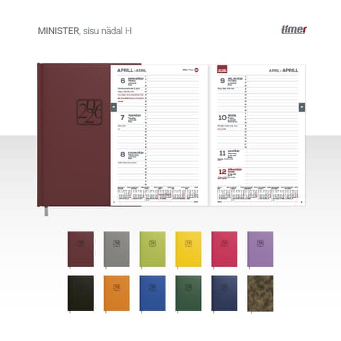 2026 Kalendermärkmik Timer MINISTER Nädal H