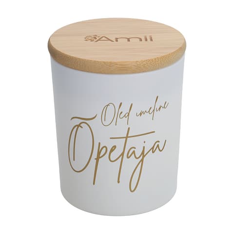 Amii sojavahast lõhnaküünal Passion 140 g, sõnumiga Oled imeline õpetaja