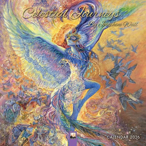 Flametree Celestial Journeys by Josephine Wall Wall Calendar 2026