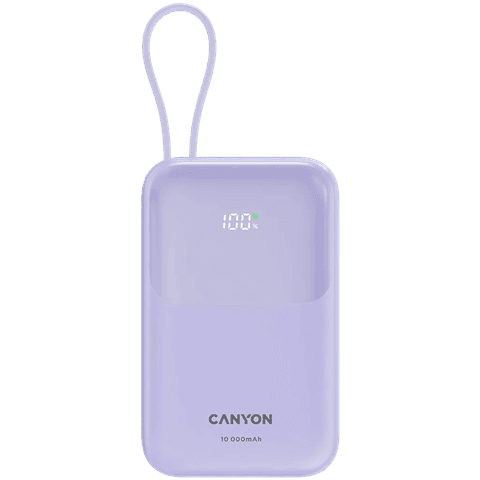 Canyon Akupank OnPower 101, Sisseehitatud Kaabel, 10000 mAh, Lilla