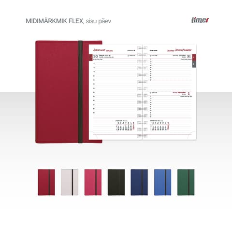 2026 Kalendermärkmik Timer Midimärkmik Flex Päev