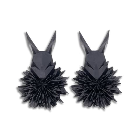 Kõrvarõngad FluffyBunny 3,5cm must