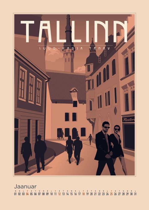 Kalender Eesti linnade ja kohtadega, A3