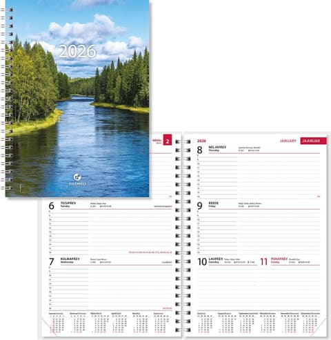 2026 Kalendermärkmik Boss Nädal A5 HORISONTAAL, spiraalköites SISU