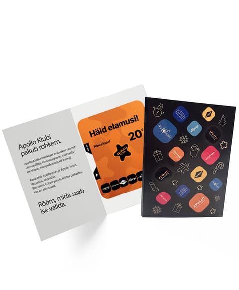 Apollo Klubi Kinkekaart 20 €, Jõulu ümbrises
