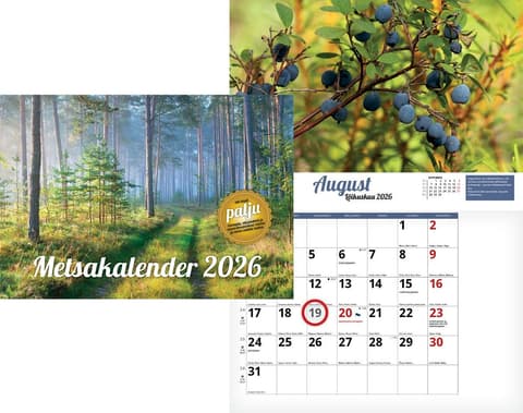 2026 Metsakalender, 297 x 420mm, klamberköide