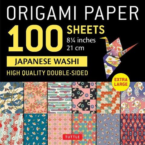 Origami Paper 100 sheets Japanese Washi 8 1/4" (21 cm): Extra Large Double-Sided Origami Sheets Printed with 12 Different Designs (Instructions for 5 Projects Included)