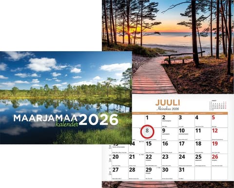 2026 Maarjamaa kalender, 297 x 420mm, klamberköide