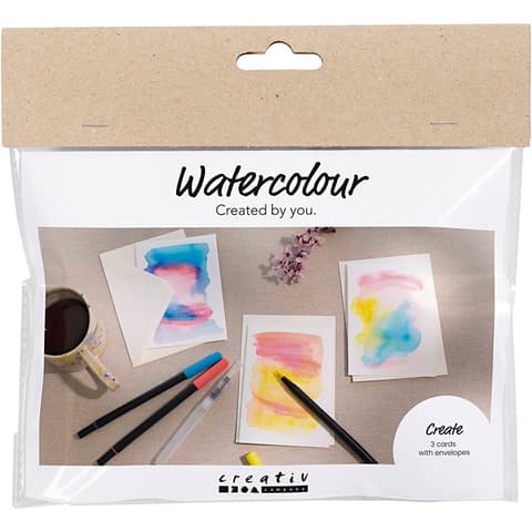 Käsitöökomplekt Mini Craft Kit Watercolour, Cards and envelopes
