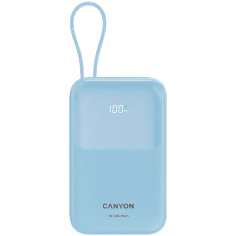 Canyon Akupank OnPower 101, Sisseehitatud Kaabel, 10000 mAh, Sinine