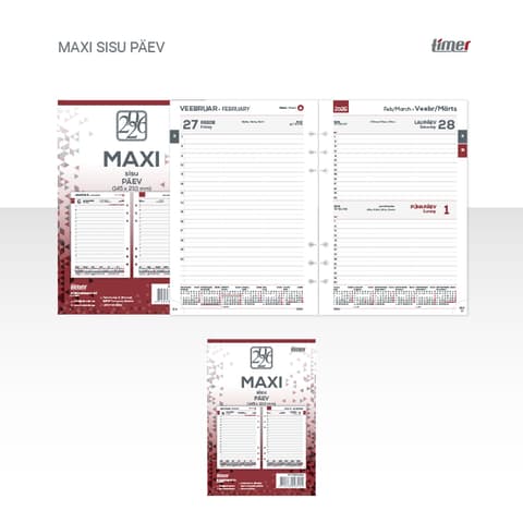 2026 Kalendermärkmik Timer Time-Master MAXI sisu Päev