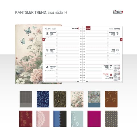 2026 Kalendermärkmik Timer KANTSLER Trend Nädal H