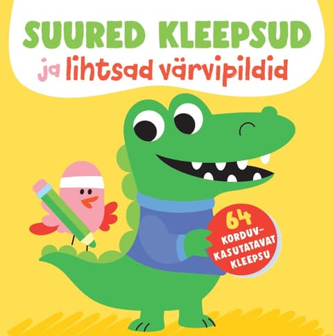 Suured kleepsud ja lihtsad värvipildid (krokodill)