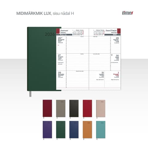 2026 Kalendermärkmik Timer Midimärkmik Lux Nädal H