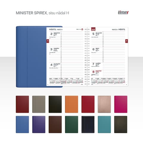 2026 Kalendermärkmik Timer MINISTER Spirex Nädal H