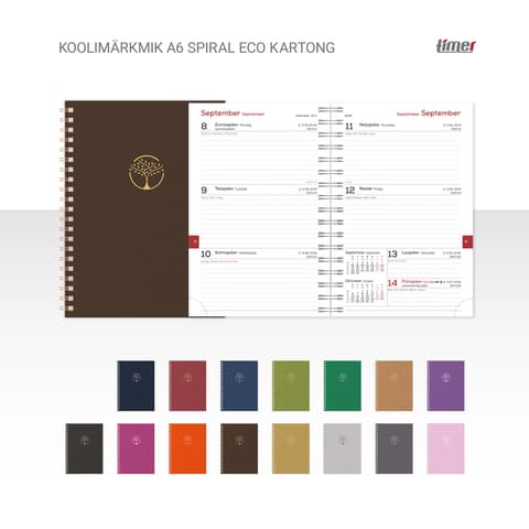 2025/2026 Timer Koolimärkmik A6 Spiral ECO Kartong