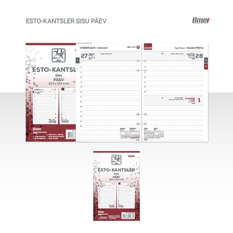 2026 Kalendermärkmik Timer Time-Master ESTO-KANTSLER sisu Päev