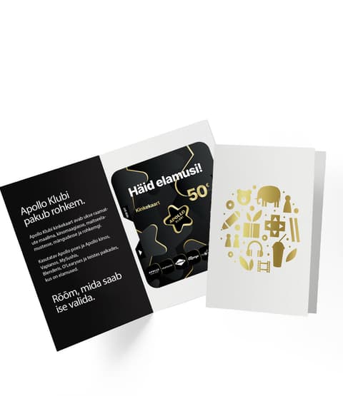 Apollo Klubi Kinkekaart 50 €, Pidulikus ümbrises