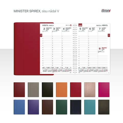 2026 Kalendermärkmik Timer MINISTER Spirex Nädal V
