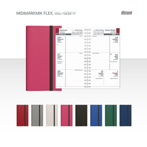 2026 Kalendermärkmik Timer Midimärkmik Flex Nädal H