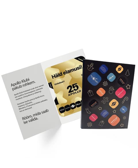 Apollo Klubi Kinkekaart 25 €, Jõulu ümbrises